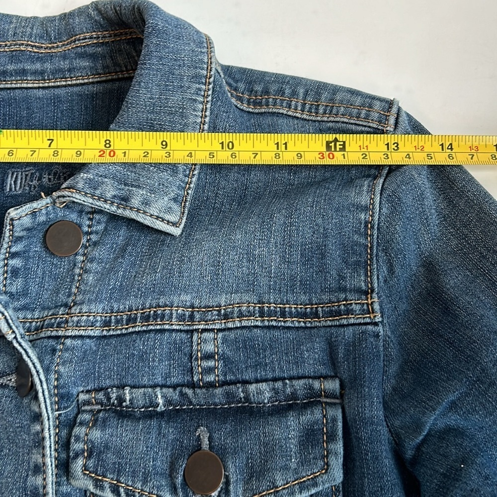 Kut from the Kloth blue jean jean jacket button closure two chest pockets - Picture 14 of 16